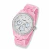 Ladies' Fossil Crystal Accent Pink Resin Watch with White Dial (Model: ES2206)