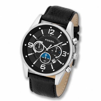 Men's Fossil Chronograph Strap Watch with Black Dial (Model: FS4387)