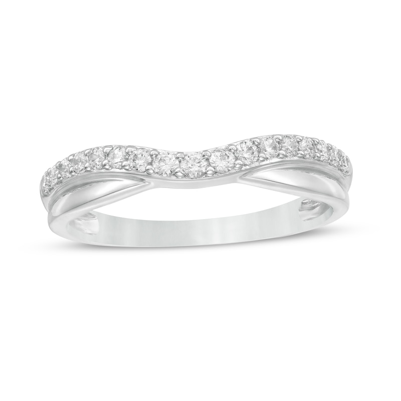 0.25 CT. T.W. Diamond Twist Contour Band in 14K White Gold|Peoples Jewellers