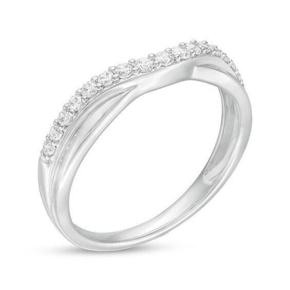 0.25 CT. T.W. Diamond Twist Contour Band in 14K White Gold