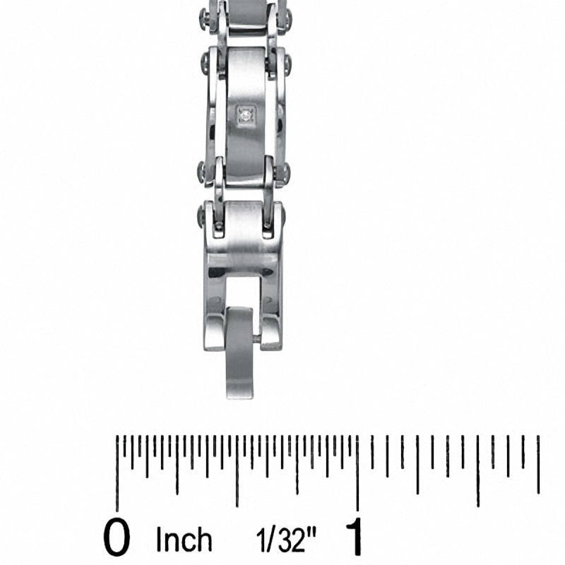 Men's Diamond Accent Stainless Steel Link Bracelet - 8.5"
