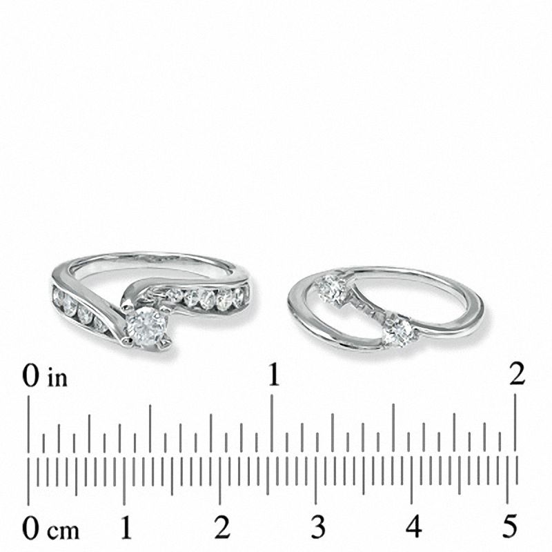 CT. T.W. Diamond Three Stone Bridal Set in 14K Gold|Peoples Jewellers