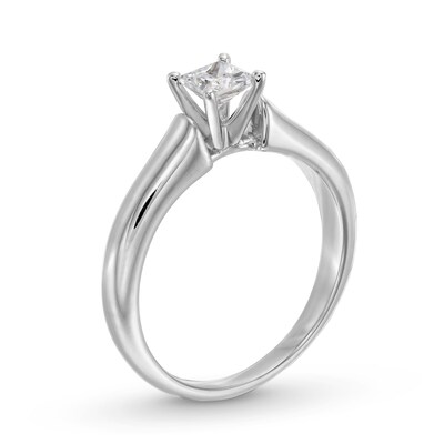 CT. Canadian Certified Princess-Cut Diamond Solitaire Engagement Ring in 14K White Gold (I/I1