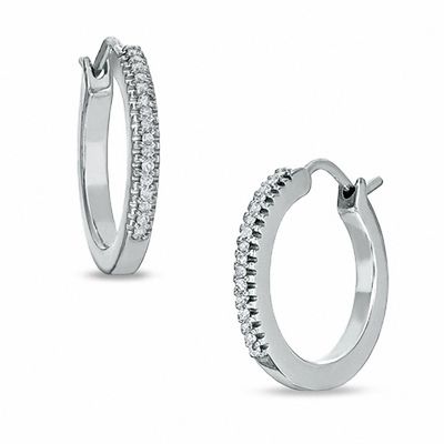 CT. T.W. Diamond Classic Hoop Earrings in Sterling Silver