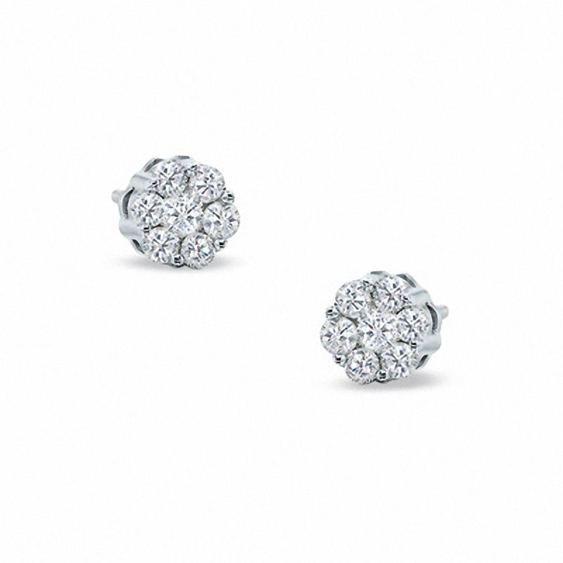 14K White Gold Diamond Flower Stud Earring – Maurice's Jewelers