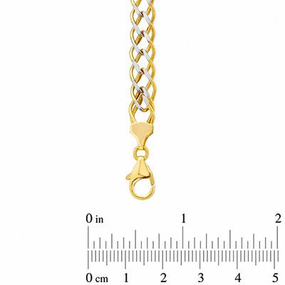 Sterling Silver and 14K Gold Plate Double Link Necklace - 17"