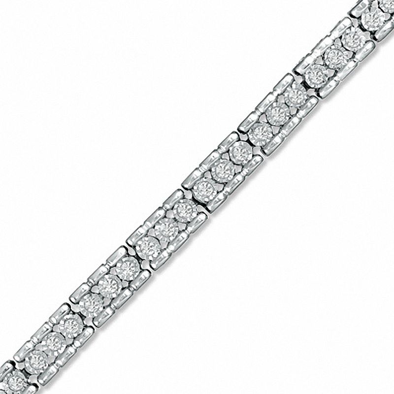 0.50 CT. T.W. Diamond Tennis Bracelet in Sterling Silver - 7.25"