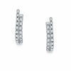 CT. T.W. Diamond Double Row Hoop Earrings in 10K White Gold