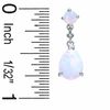 Lab-Created Opal Drop Earrings in 10K White Gold with Diamond Accents