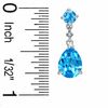 Thumbnail Image 1 of Swiss Blue Topaz Drop Earrings in 10K White Gold with Diamond Accents