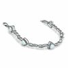 Thumbnail Image 1 of 6.0mm Trillion-Cut Lab-Created Opal Bracelet in Sterling Silver with Diamond Accent - 7.25"