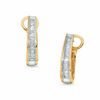 Thumbnail Image 0 of 0.50 CT. T.W. Baguette Diamond Elongated Hoop Earrings in 10K Gold
