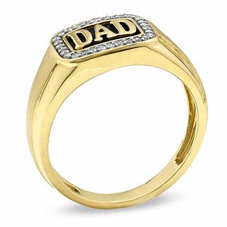 Men's 0.13 CT. T.W. Diamond Dad Ring in 10K Gold