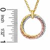 14K Tri-Tone Gold and Sterling Silver Circle Pendant and Earrings Set