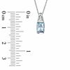 Thumbnail Image 1 of Cushion-Cut Aquamarine and White Sapphire Bezel-Set Pendant in 10K White Gold