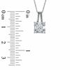 Thumbnail Image 1 of Square-Cut Lab-Created White Sapphire Framed Pendant in 10K White Gold