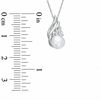 Thumbnail Image 1 of 6.0mm Freshwater Cultured Pearl and Lab-Created White Sapphire Pendant in 10K White Gold