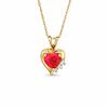 6.0mm Heart-Shaped Lab-Created Ruby and White Sapphire Pendant in 10K Gold