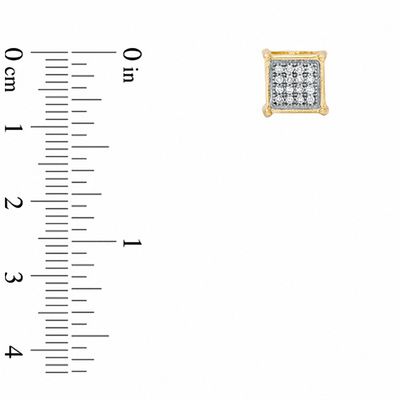 0.10 CT. T.W. Diamond Micro-Pavé Square Stud Earrings in 10K Gold