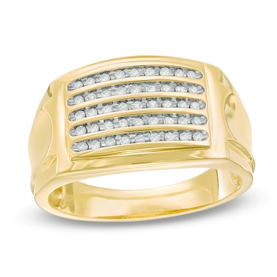 Men's 0.25 CT. T.W. Diamond Band in 10K Gold