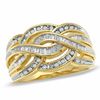 Thumbnail Image 0 of 0.50 CT. T.W. Baguette and Round Diamond Twist Band in 10K White Gold