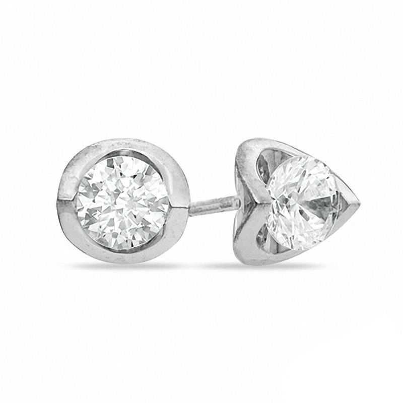 tension set diamond earrings