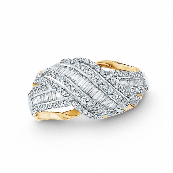 0.75 CT. T.W. Diamond Overpass Ring in 10K Gold