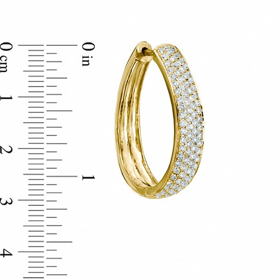 CT. T.W. Diamond Pavé Hoop Earrings in 14K Gold