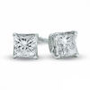Thumbnail Image 0 of 0.30 CT. T.W. Canadian Certified Princess-Cut Diamond Solitaire Stud Earrings in 14K White Gold (I/I2)