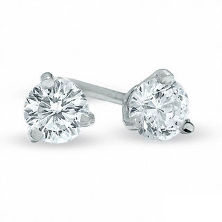 CT. T.W. Canadian Certified Diamond Solitaire Stud Earrings in 14K Gold (I/I2