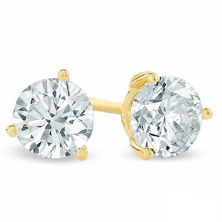 CT. T.W. Canadian Certified Diamond Solitaire Stud Earrings in 14K Gold (I/I2