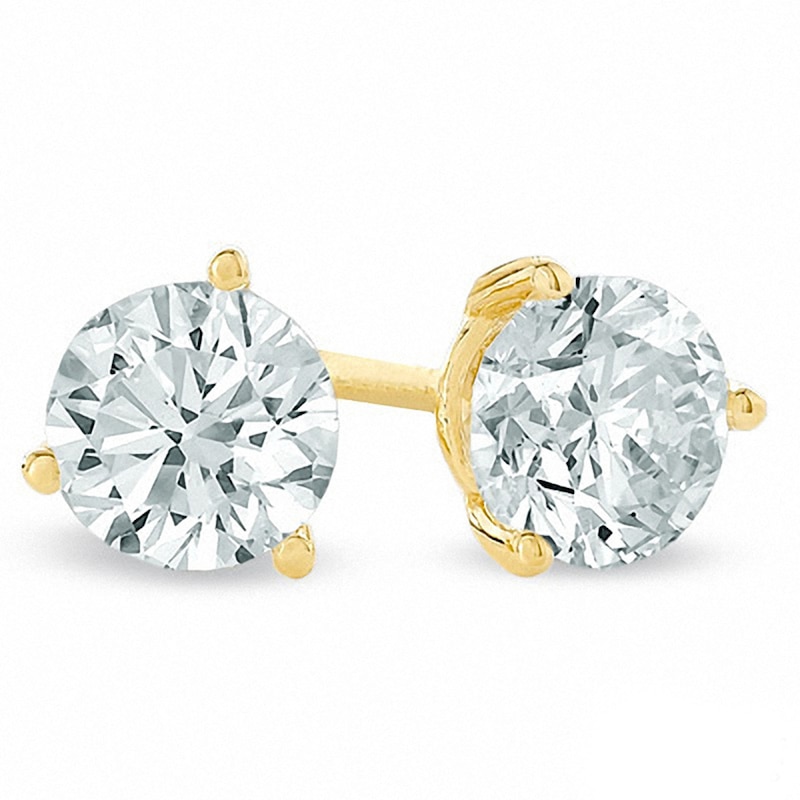CT. T.W. Canadian Certified Diamond Solitaire Stud Earrings in 14K Gold (I/I2)|Peoples Jewellers