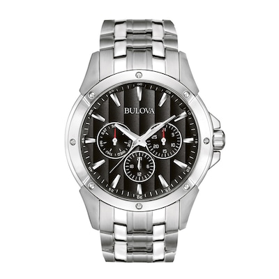 Men's Bulova Classic Chronograph Watch with Black Dial (Model: 96C107)