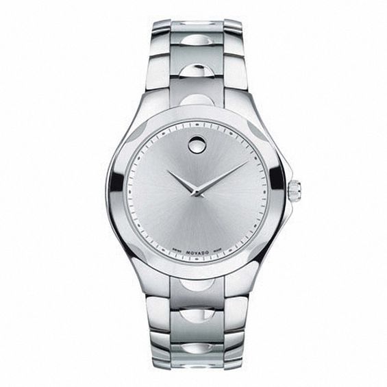 Men's Movado Luno Watch with Silver Dial (Model: 0606379)