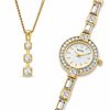 Thumbnail Image 0 of Ladies' Bulova Gold-Tone Watch and Necklace Boxed Set (Model: 98X106)