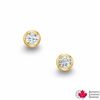 Thumbnail Image 0 of 0.40 CT. T.W. Certified Canadian Diamond Solitaire Bezel Stud Earrings in 10K Gold (I/I2)
