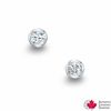 Thumbnail Image 1 of 0.40 CT. T.W. Certified Canadian Diamond Solitaire Bezel Stud Earrings in 10K White Gold (I/I2)