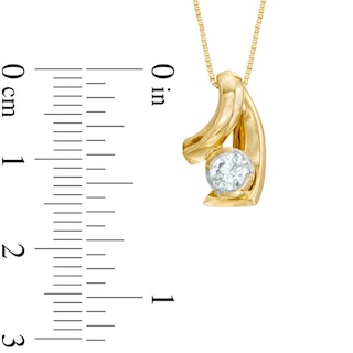 0.30 CT. Certified Canadian Diamond Solitaire Loop Pendant in 10K Gold (I/I2)