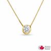 Thumbnail Image 0 of 0.10 CT. Certified Canadian Diamond Solitaire Bezel Pendant in 10K White Gold (I/I2)