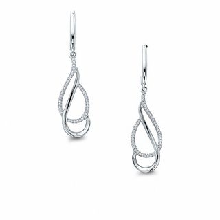 0.20 CT. T.W. Diamond Double Drop Earrings in Sterling Silver