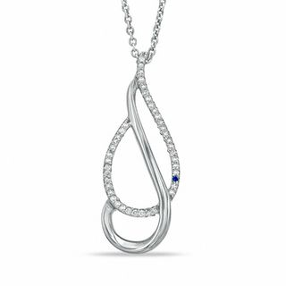 0.10 CT. T.W. Diamond Double Drop Pendant in Sterling Silver