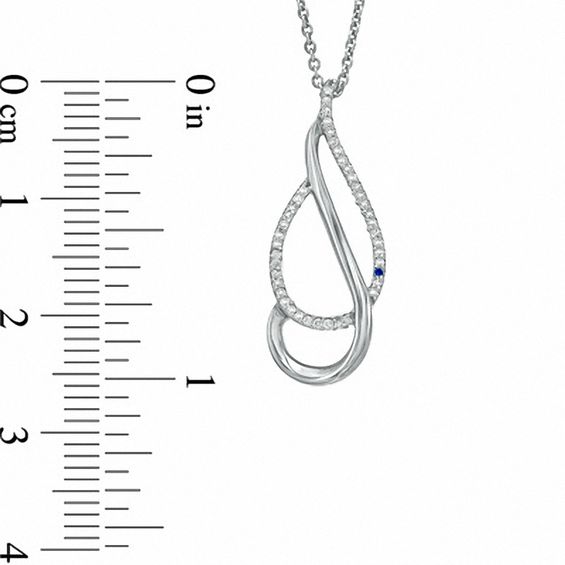 0.10 CT. T.W. Diamond Double Drop Pendant in Sterling Silver