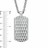 Thumbnail Image 1 of Men's Textured Dog Tag Pendant in Stainless Steel - 24"