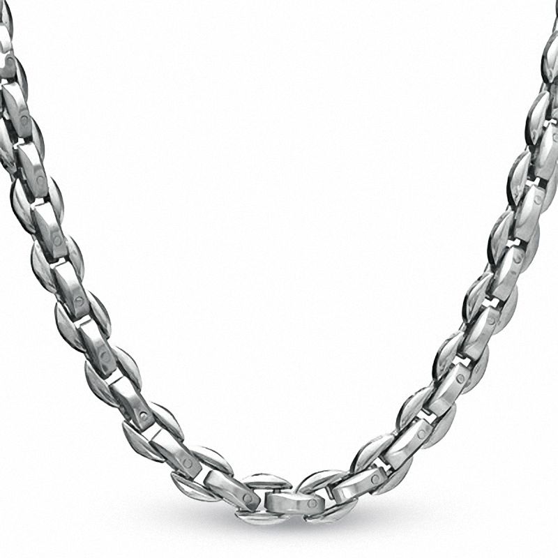 Main Image 1 of Men's Oval Link Chain Necklace in Stainless Steel - 24&quot;