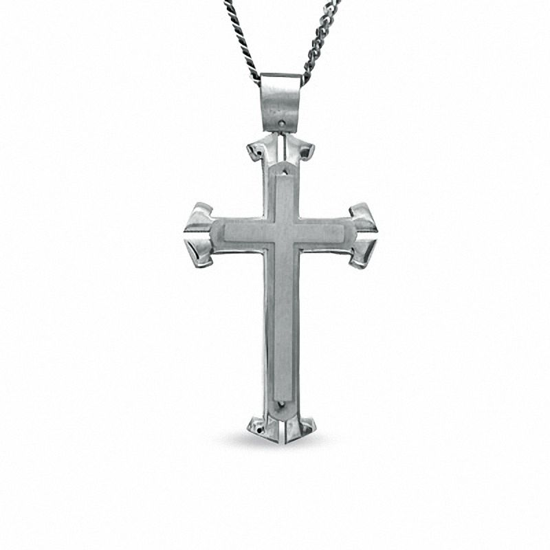 Cross Pendant in Stainless Steel - 24"|Peoples Jewellers
