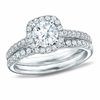 CT. T.W. Diamond Framed Bridal Set in 14K White Gold