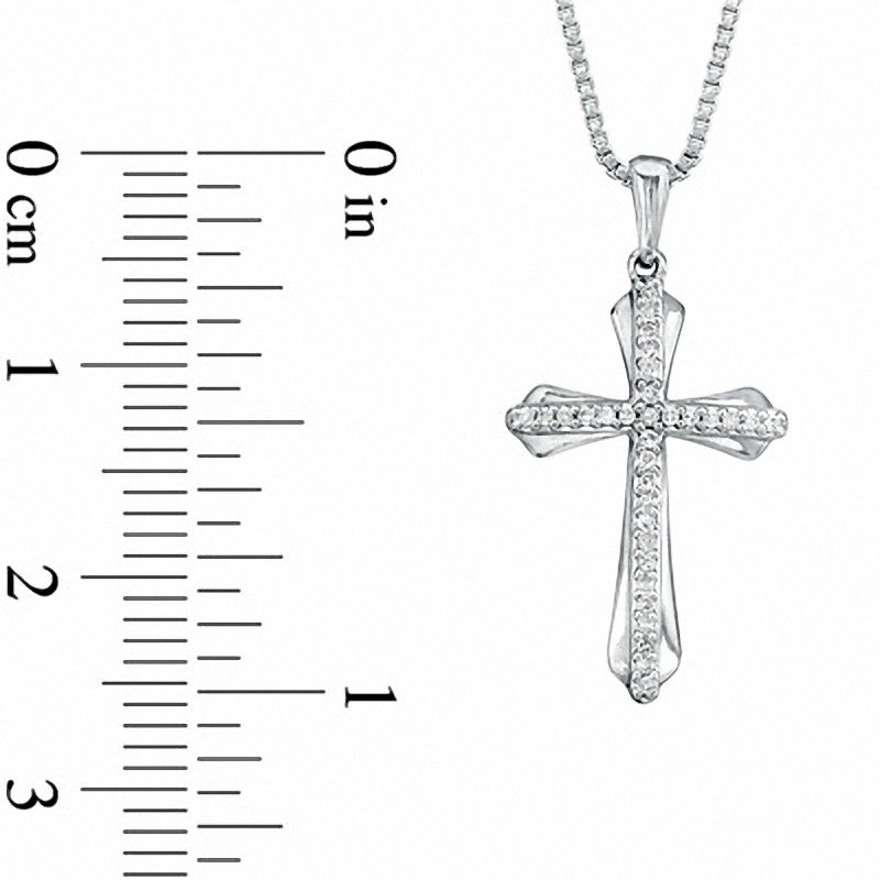 0.07 CT. T.W. Diamond Cross Pendant in Sterling Silver