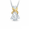 Thumbnail Image 0 of 0.15 CT. Certified Canadian Diamond Solitaire Knot Pendant in 10K Two-Tone Gold (I/I2)