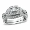 Thumbnail Image 0 of 0.50 CT. T.W. Princess-Cut Diamond Frame Twist Bridal Set in 14K White Gold
