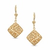 10K Gold Offset Square Double-Sided Earrings